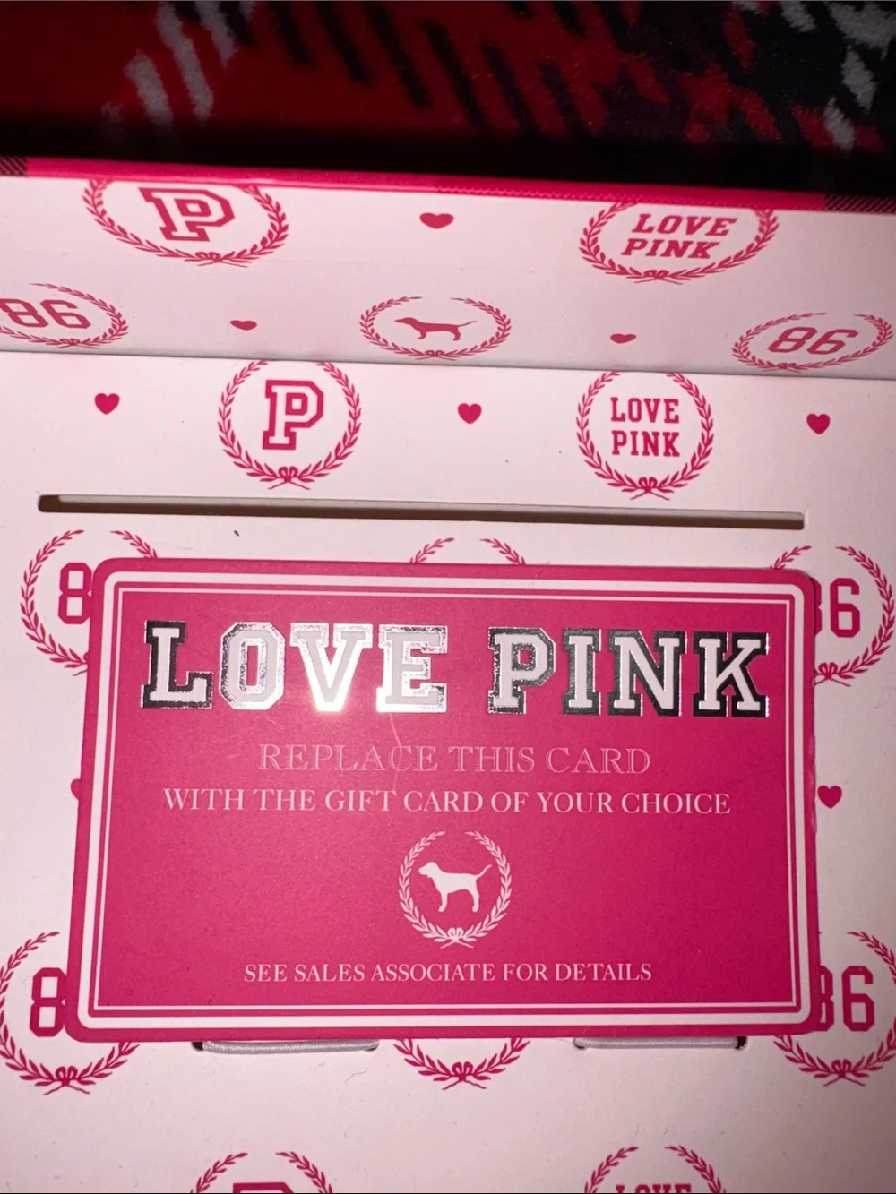 PINK Victoria's Secret Pink Plaid Dog Gift Box